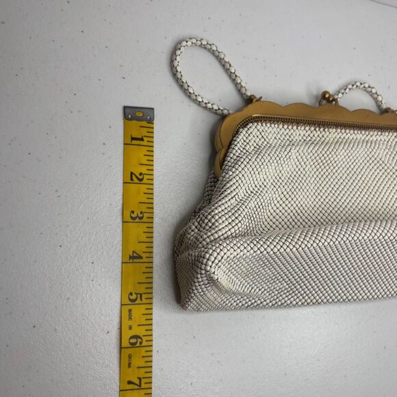 Whiting & Davis Vintage Ivory Mesh Evening Handbag Designer - Picture 10 of 10